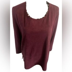 Catherine’s Top Tunic Size 2 Maroon Long Sleeve